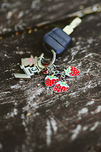 key ring with strawberries thumbnail
