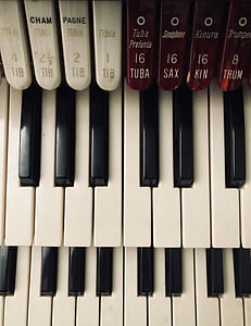 white and black organ keyboard thumbnail
