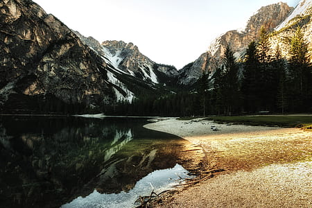 Body of Water Near Trees during Sunset thumbnail