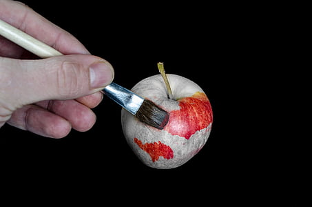 man painting red apple graphic wallpaper thumbnail