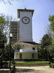 Clock tower at western edge of Parque Lincoln in Mexico City thumbnail