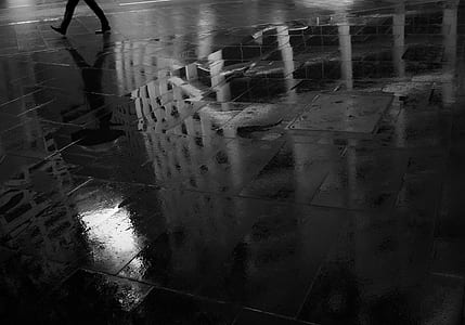 sidewalk, water, walking, puddle thumbnail