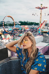 Long Blonde Hair At Carnival Photo thumbnail