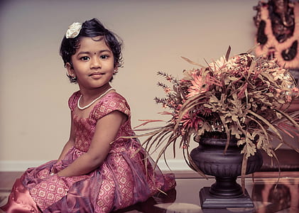 girl's brown sleeveless dress thumbnail