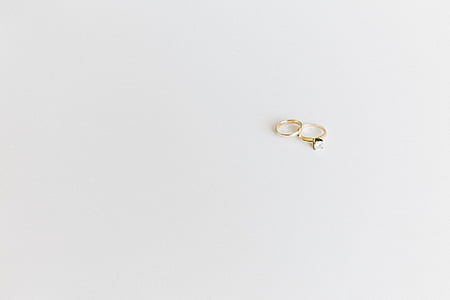 two gold-colored engagement ring set thumbnail