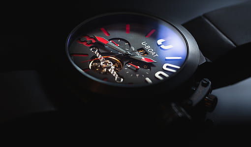 Black Strap U-boat Chronograph Watch thumbnail