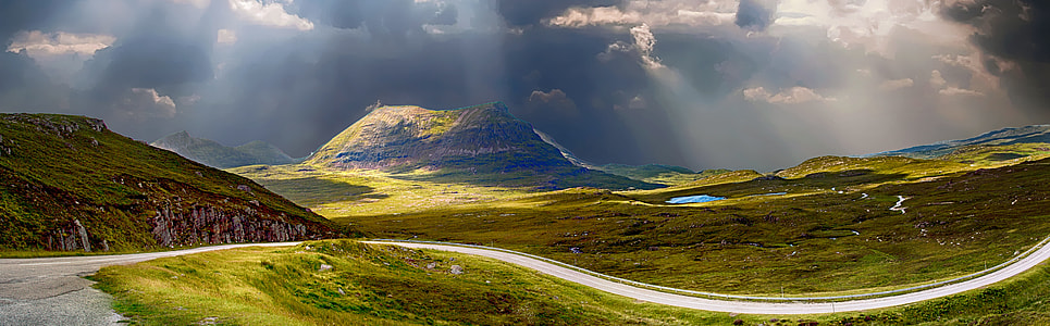 panoramic photograph of road and mountain at a distant thumbnail
