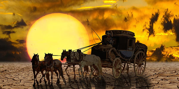 carriage and horse painting thumbnail