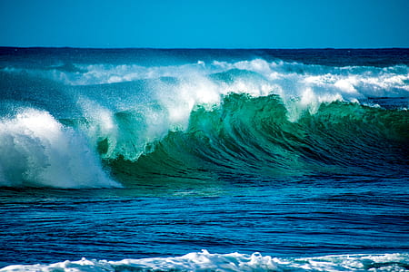 crashing seashore at daytime thumbnail