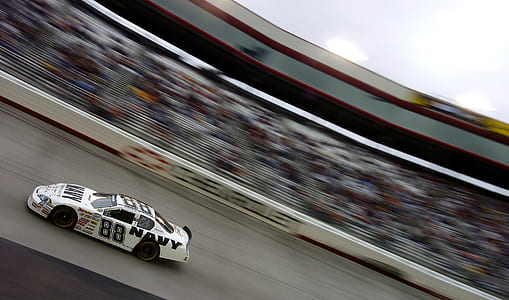 white Chevrolet Cavalier Navy 88 stock car on race track during daytime thumbnail