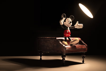 Mickey Mouse figure standing on grand piano miniature thumbnail
