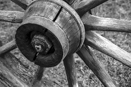 grayscale photography of brown wheel thumbnail