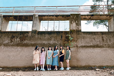 Six Women Standing Near Wall thumbnail