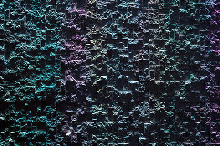 architectural photography of blue, gray, and purple concrete wall thumbnail