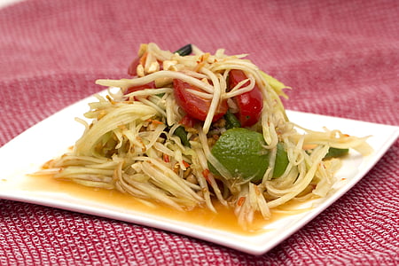 vegetable salad on white plate thumbnail