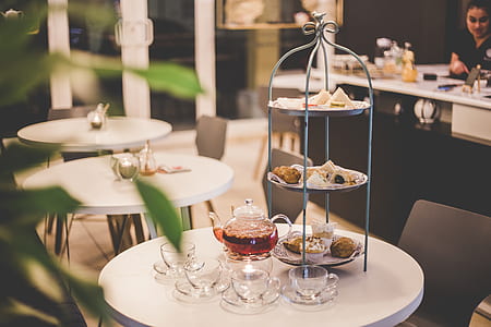 gray steel 3-layer dessert plate rack thumbnail