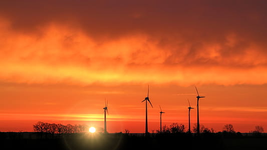 Electric Wind Mills during Sunset thumbnail