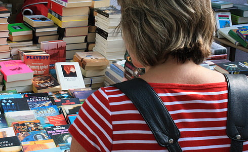 woman wearing red and white striped shirt thumbnail