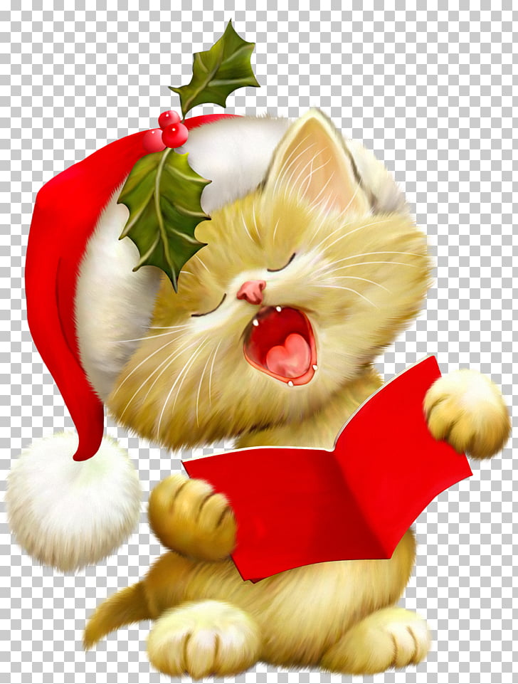 Cat Santa Claus Kitten Christmas , Cute Animals PNG clipart