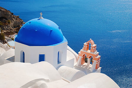 white and blue dome building near body of water thumbnail