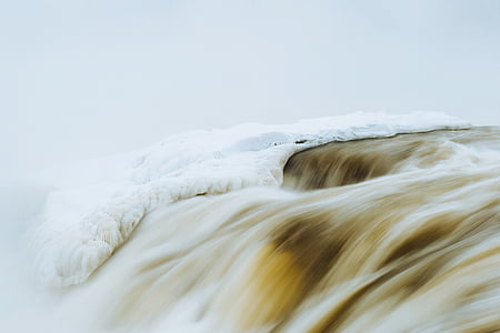 river on snowy mountain time lapsed photography thumbnail