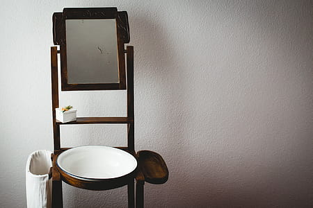 Brown Wooden Vintage Washstand thumbnail