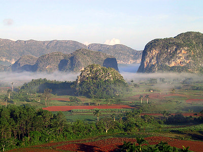 Hills and mist in the landscape in Cuba thumbnail