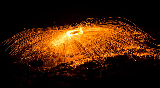 steelwool photography at night thumbnail