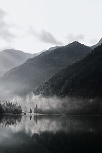 grayscale photo of mountain thumbnail
