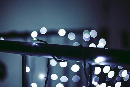 Black Metal Balustrade With String Lights thumbnail