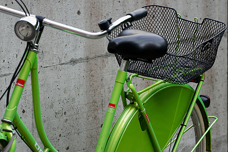 green step-through bike near wall thumbnail