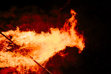 raging flames burning during nighttime thumbnail