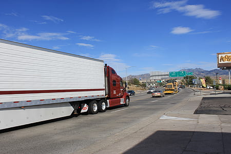 red truck on road thumbnail
