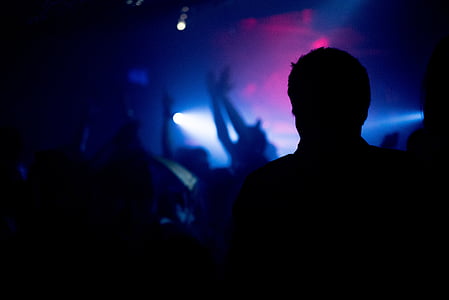night club, silhouette, party, club, music, night thumbnail