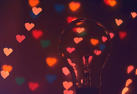 Photo of Illuminated Hearts Around the Light Bulb thumbnail