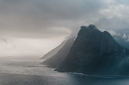 photo of mountains beside calm body of water thumbnail
