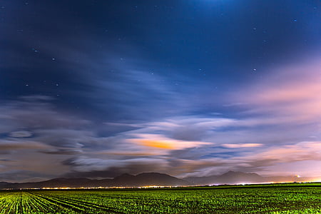 green field with twilight painting thumbnail