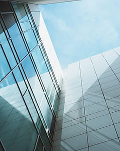 low-angle photo of glass curtain buildings thumbnail