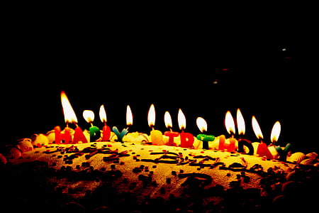 birthday cake with candles thumbnail