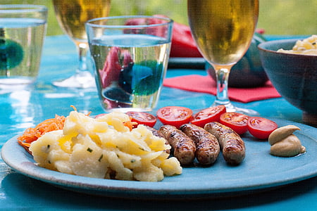 plate filled with food on table thumbnail