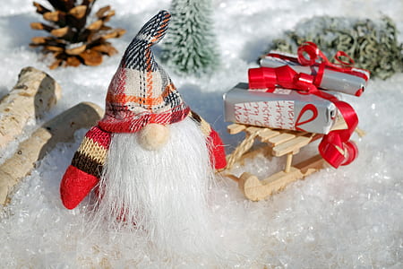 gnome standing on snow miniature figure thumbnail