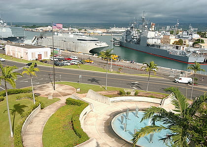 aerial view of cruise ship on port thumbnail
