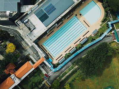 aerial view of top of in-ground swimming pool thumbnail