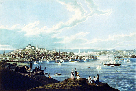 Looking upon Boston from Dorchester Heights in 1841 in Massachusetts thumbnail