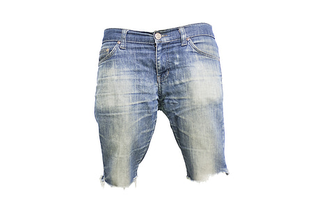 blue denim capri shorts thumbnail
