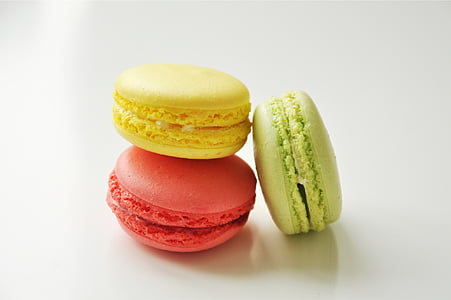 three macaroons on white surface thumbnail
