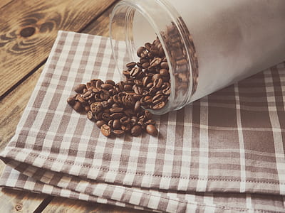 coffee beans on plaid textile thumbnail