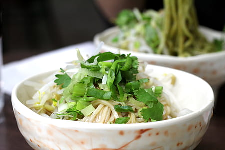 Pasta Dish Inside Round Ceramic Bowl thumbnail