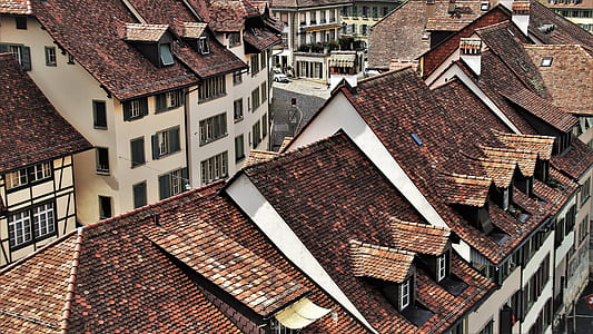 aerial photography of village houses during daytime thumbnail
