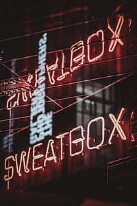 Sweatbox neon light signage near wire thumbnail